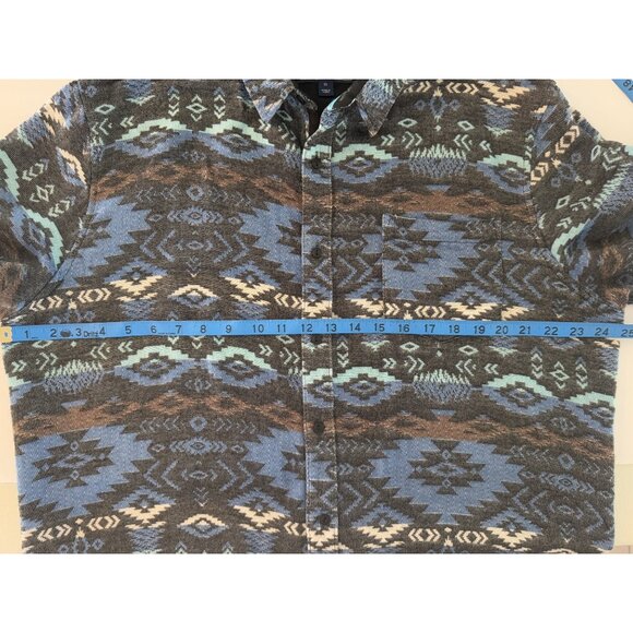 American Rag Men's XL Aztec Print Button-Up Shirt Blue/Gray Western Cowboy - Picture 5 of 7